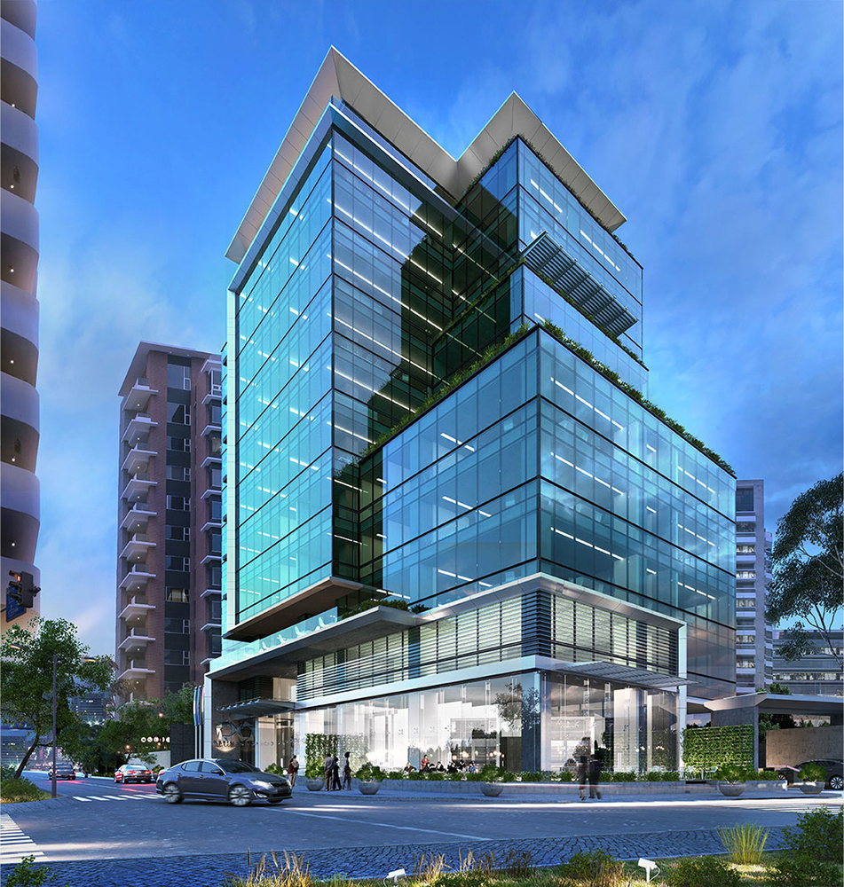 Visualización de proyecto Óptima Centro de Negocios. Visite www.optima.com.gt