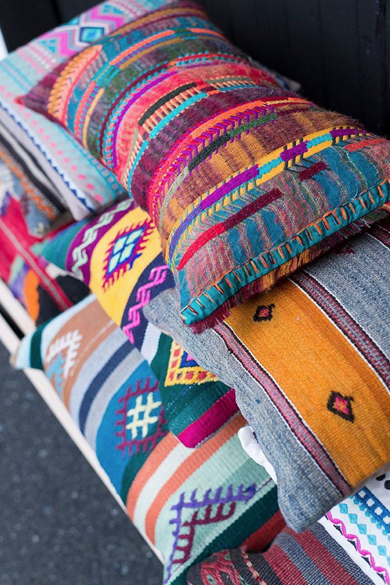 Assorted Boho Pillows.