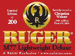 Ruger m77 .308 lightweight deluxe rifle