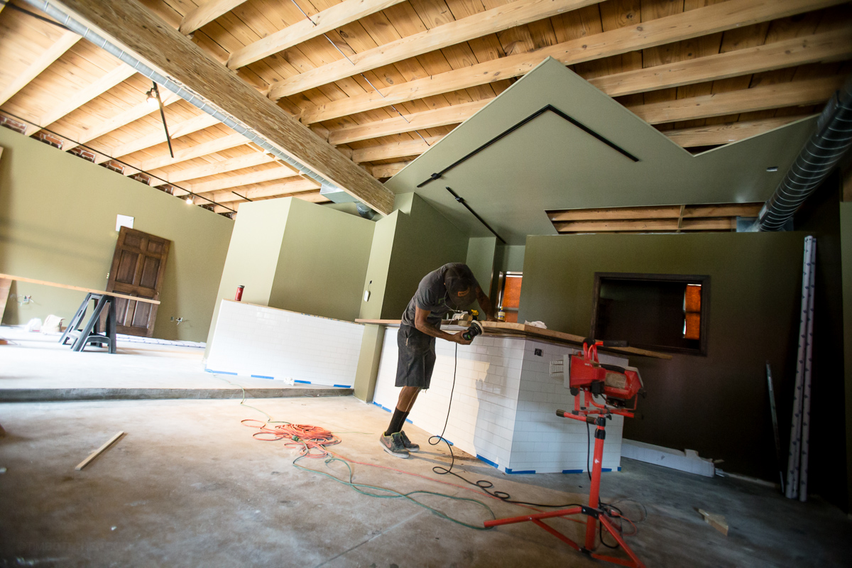 The Side Project Cellar under construction in Fall 2014.