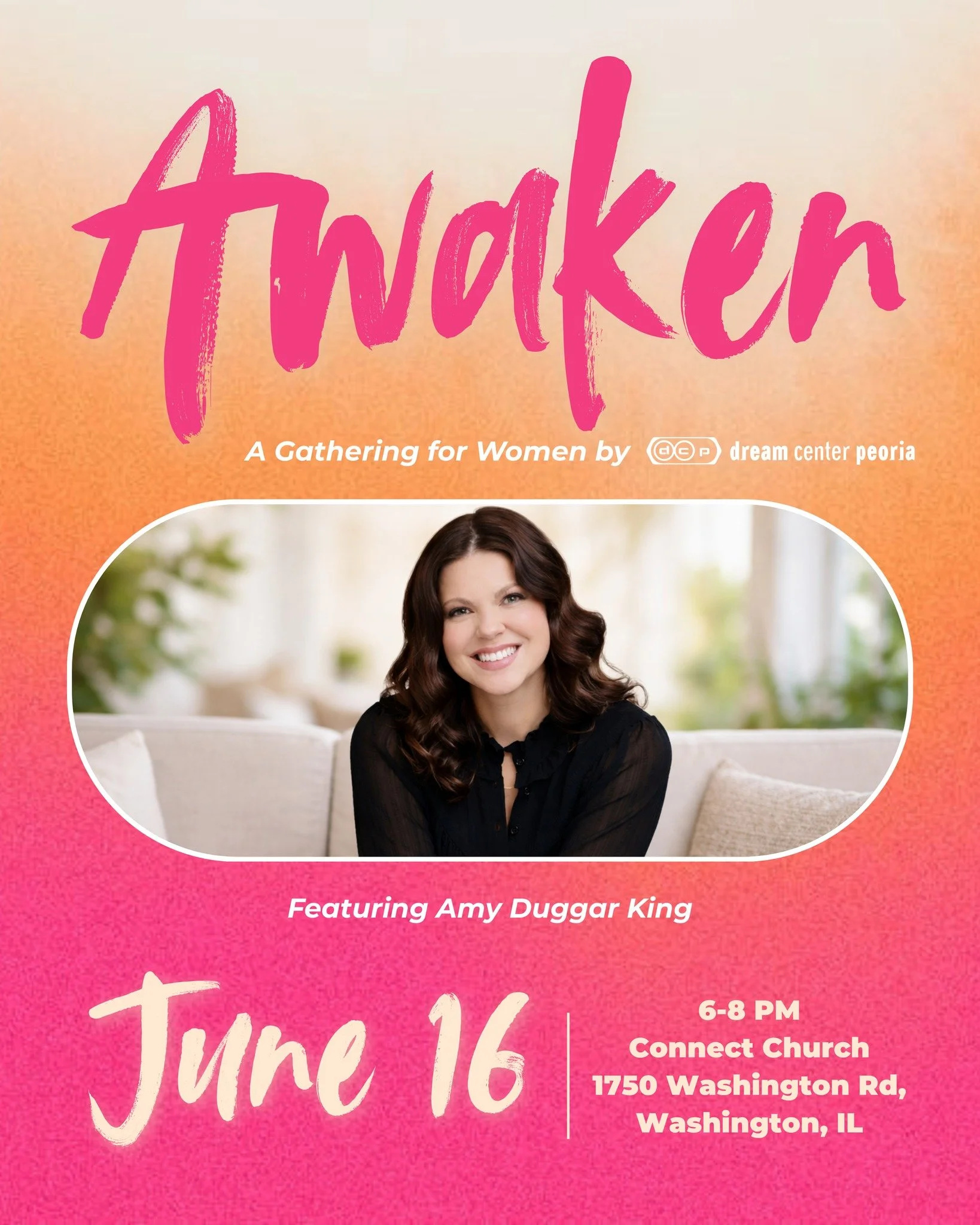 Hey Bloom Women! 👋 We are excited to go to Awaken! A gathering for women by Dream Center Peoria. Join us on June 16th at Connect Church in Washington, IL! 🎉Tickets are complimentary, but there are limited seats! Head over to riversidepeoria.com/blo