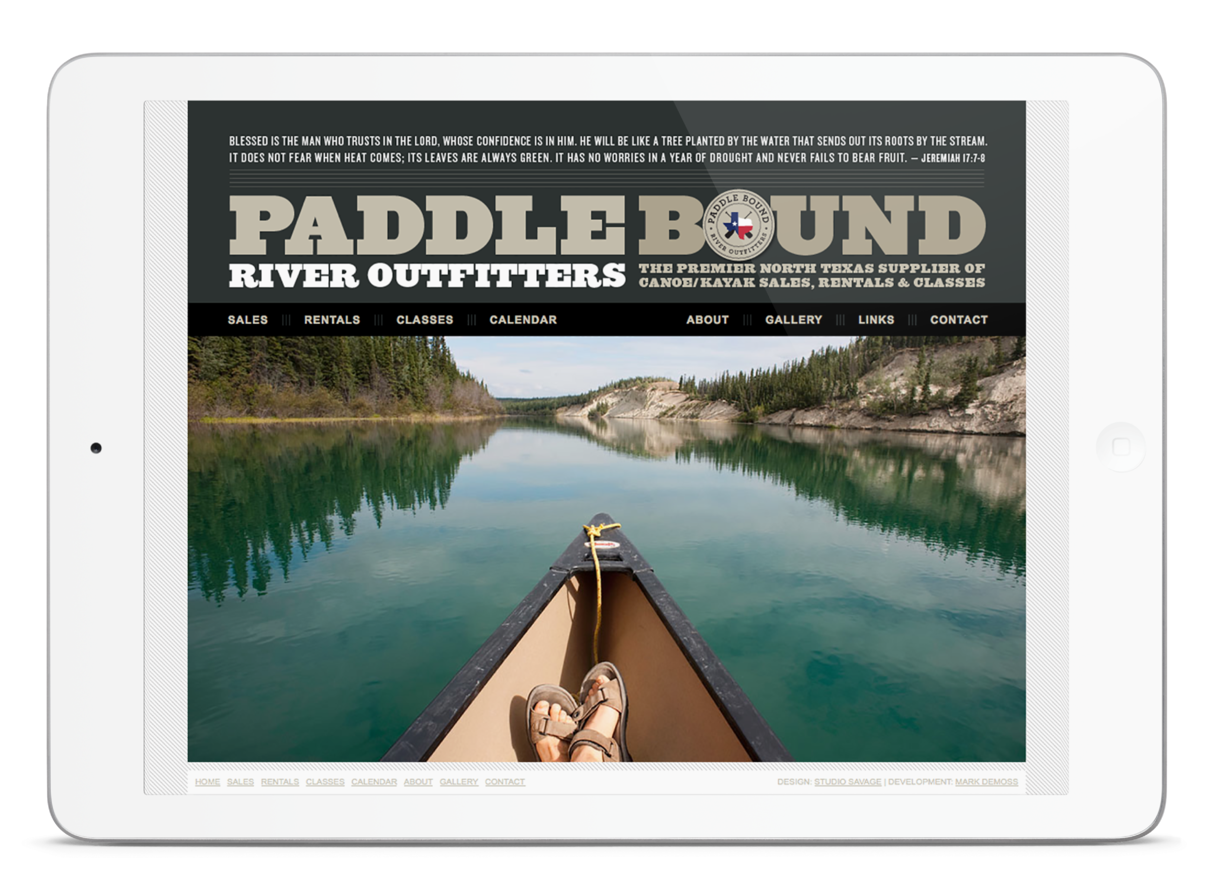 Paddle Bound River Outfitters Outdoor recreation company website