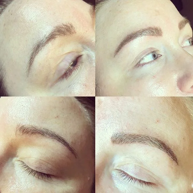 Another happy client that had old tattooed eyebrows which needed fine tuning with microblading 😊
