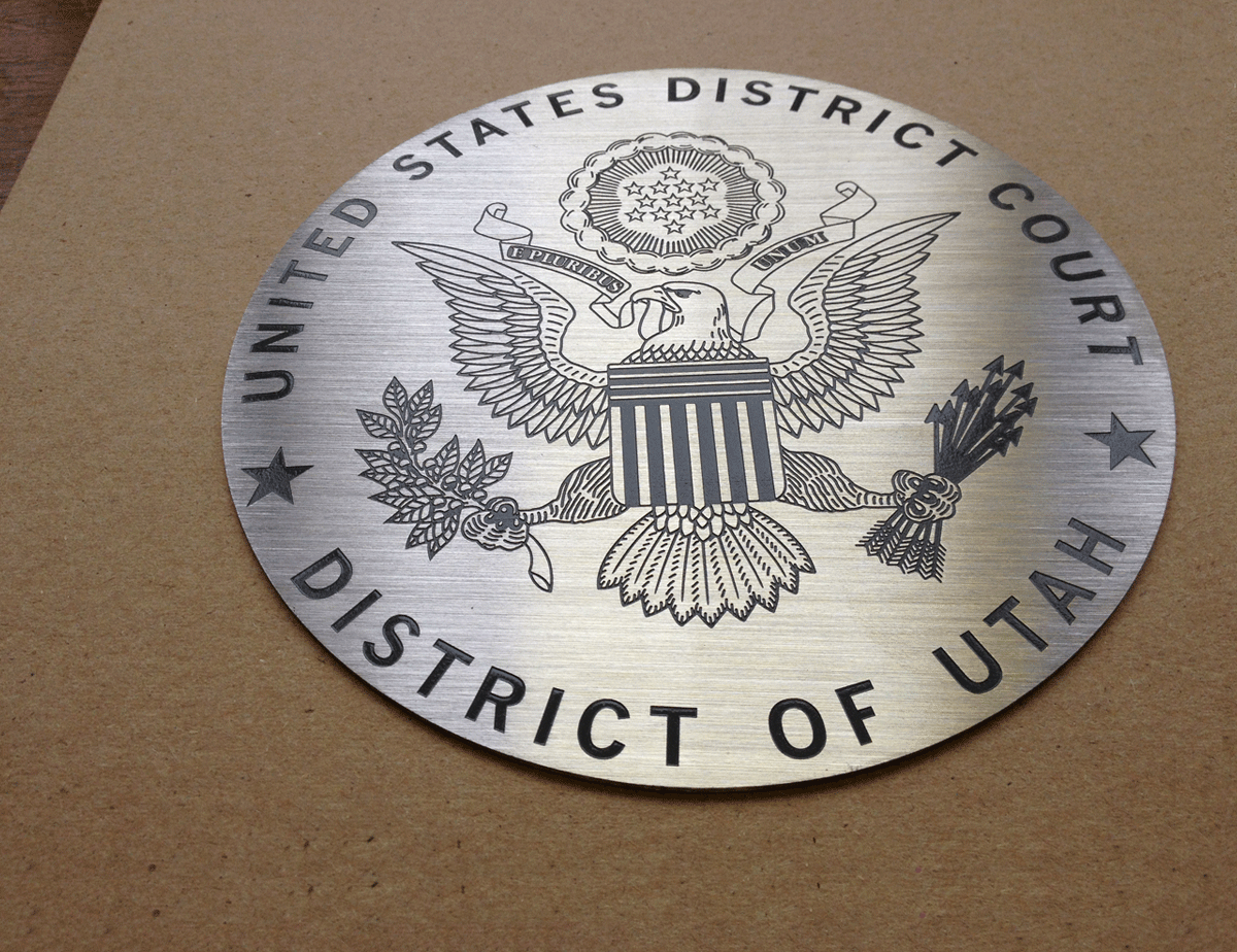 US District Court Medallion - Etched Aluminum Medallion - Masterwork Plaques