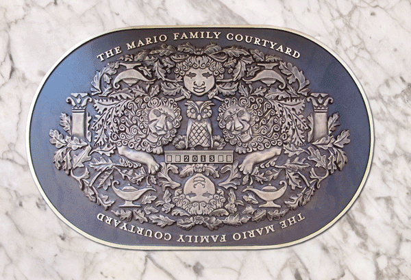 Cast Bronze Mario Family Courtyard Hand Carved Plaque
