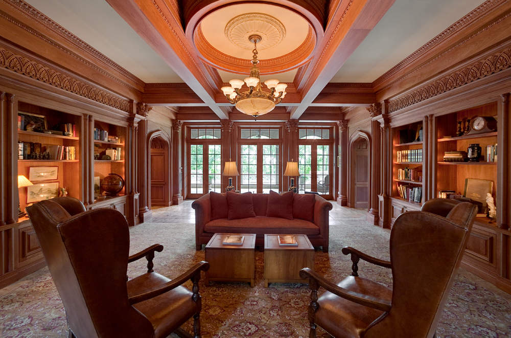 Elegant symmetry - the library looking east.