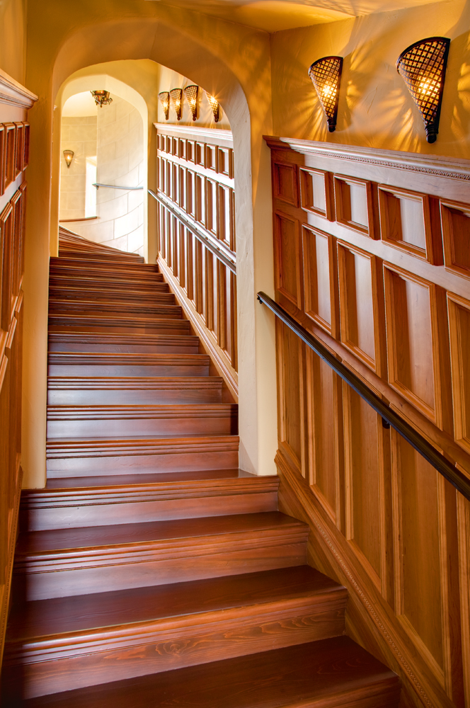  Petite vertical panels in natural cherry and cypress treads.&nbsp; 