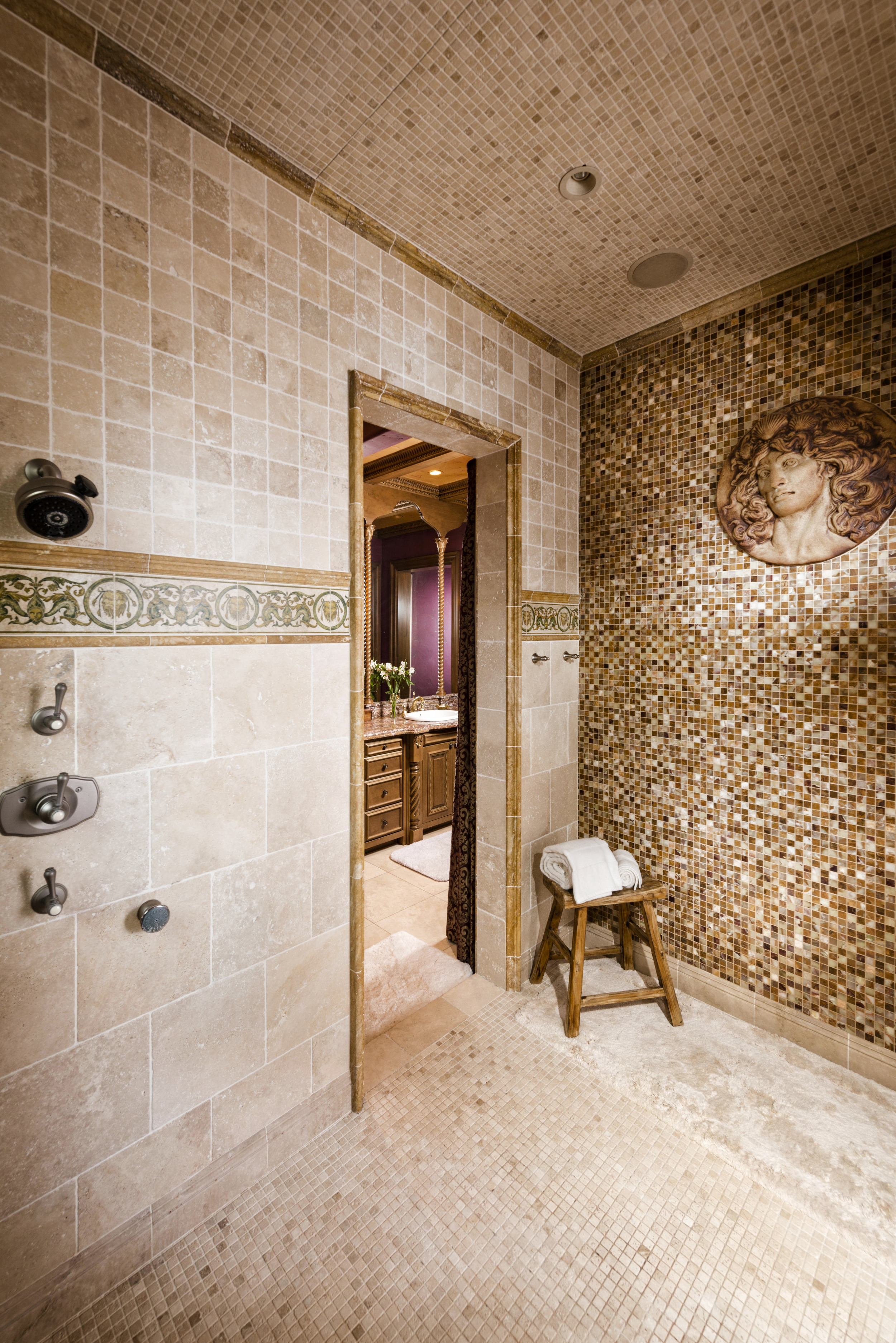 Oversized shower room.