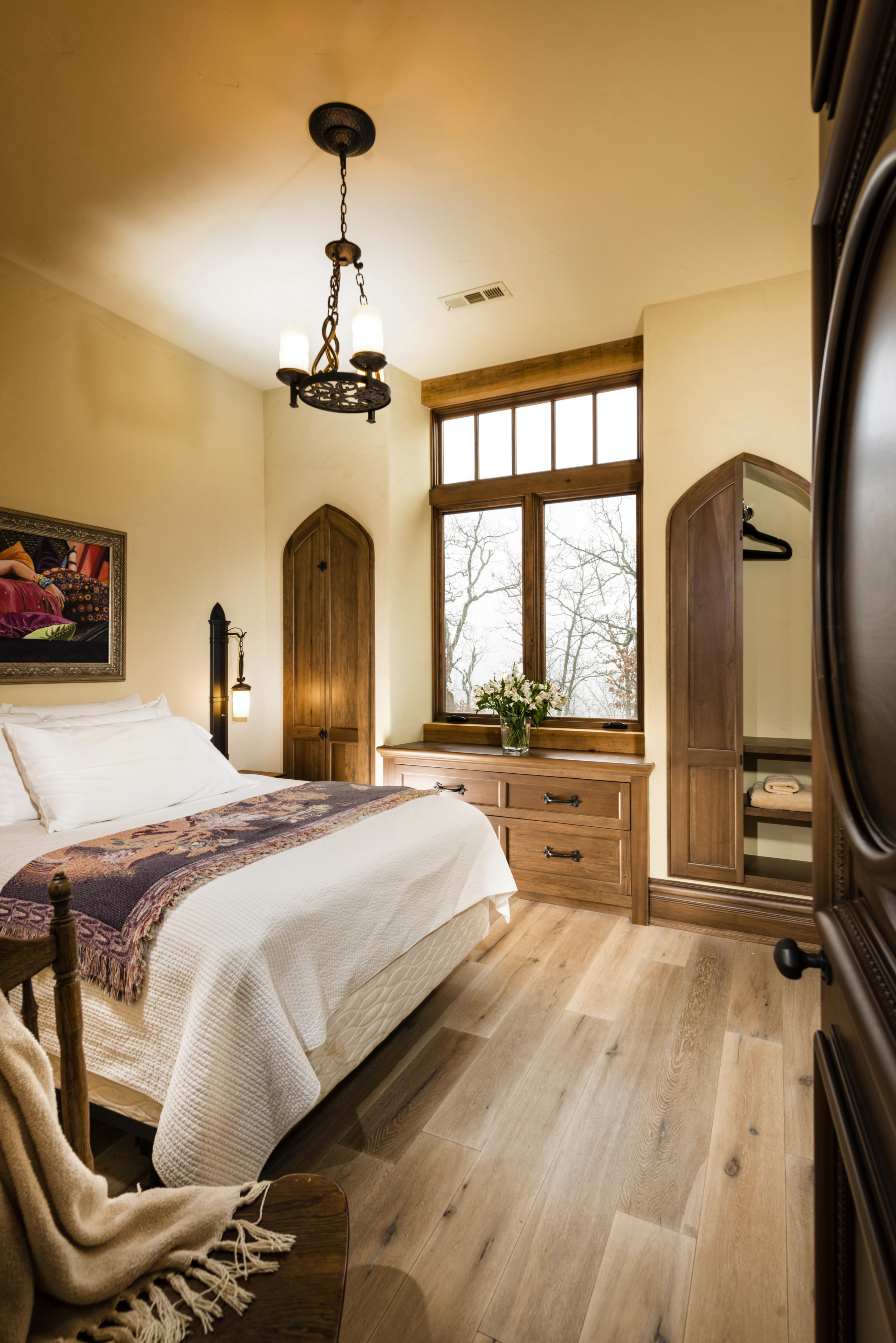 Monastic guest rooms, one of three.