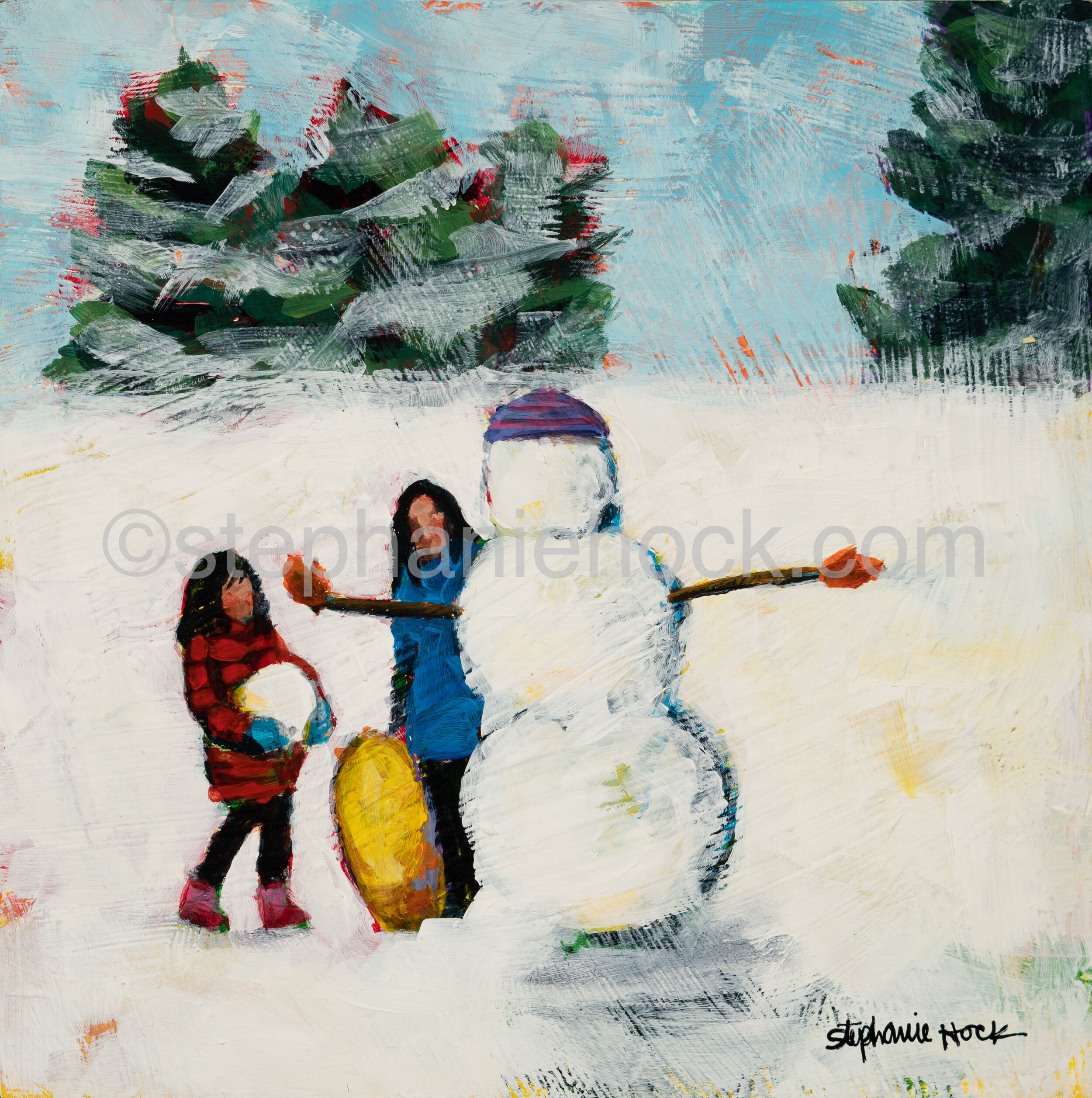 2003 Snowman Sisters 8x8.jpg