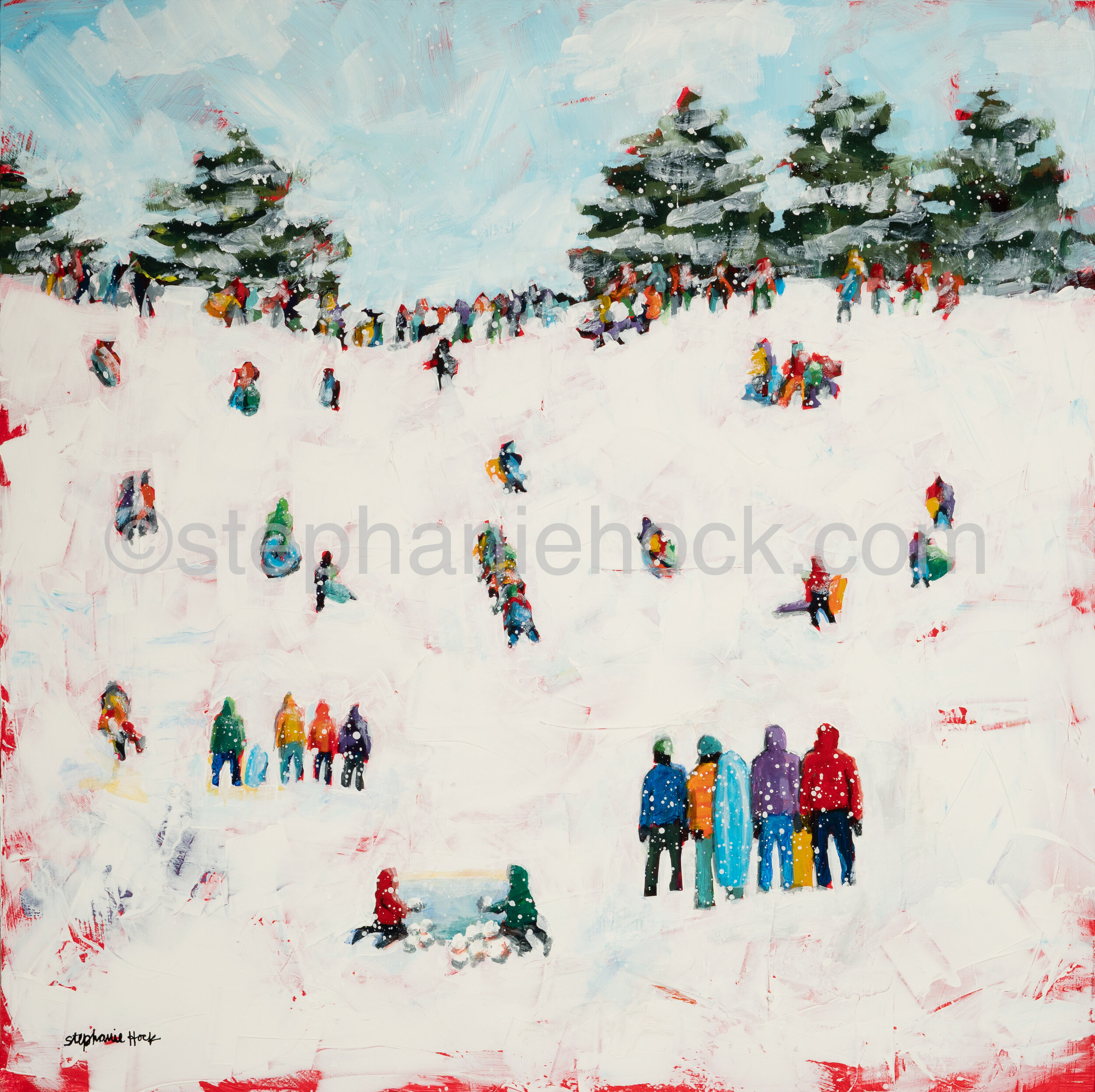 2089 Playing in the Snow 20x20.jpg