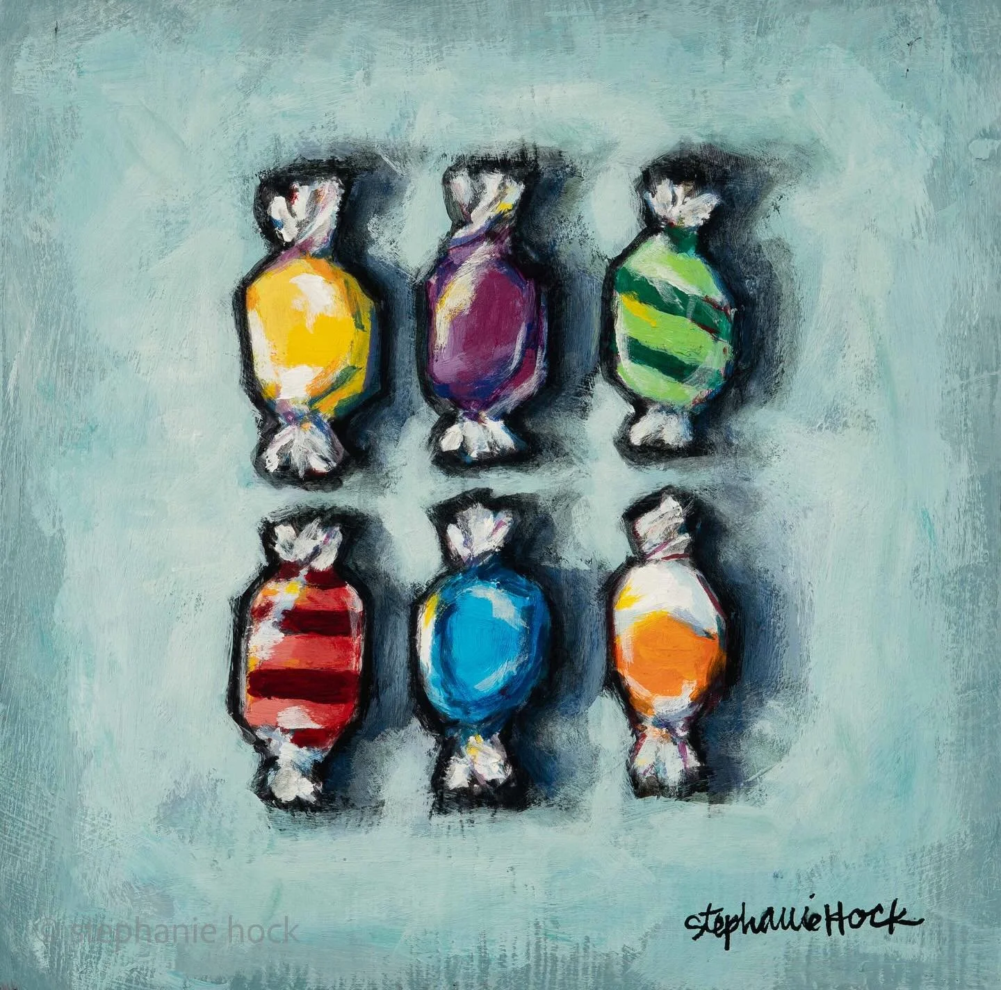 Little sweet painting for a little sweet Thursday [&ldquo;taffy&rdquo; 6x6, sold]