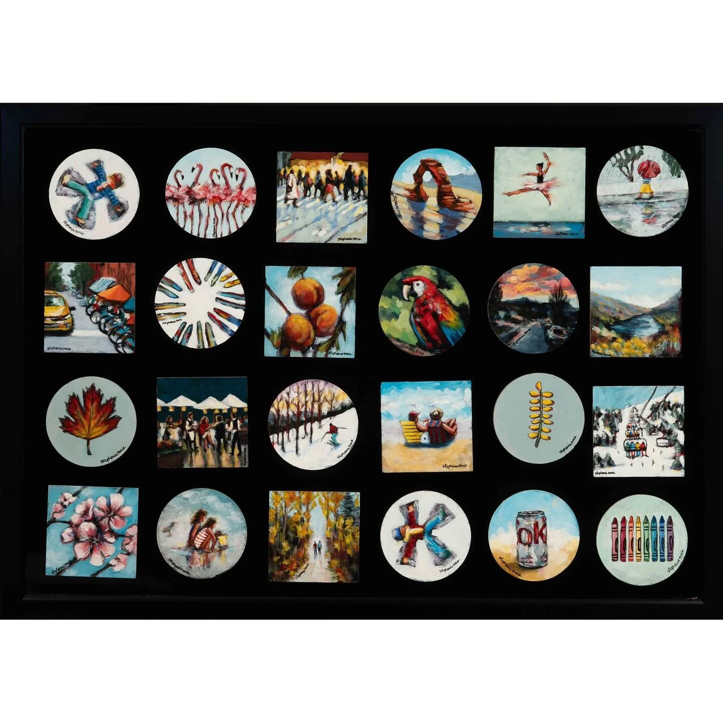 You guys!! I&rsquo;m so excited!! I&rsquo;ve been busy painting all these MINI MAGNET PAINTINGS that I&rsquo;m bringing to the 135 Show TOMORROW! Aren&rsquo;t they so fun?? Where do you need a little pop of art? What boring surface do you see everyda