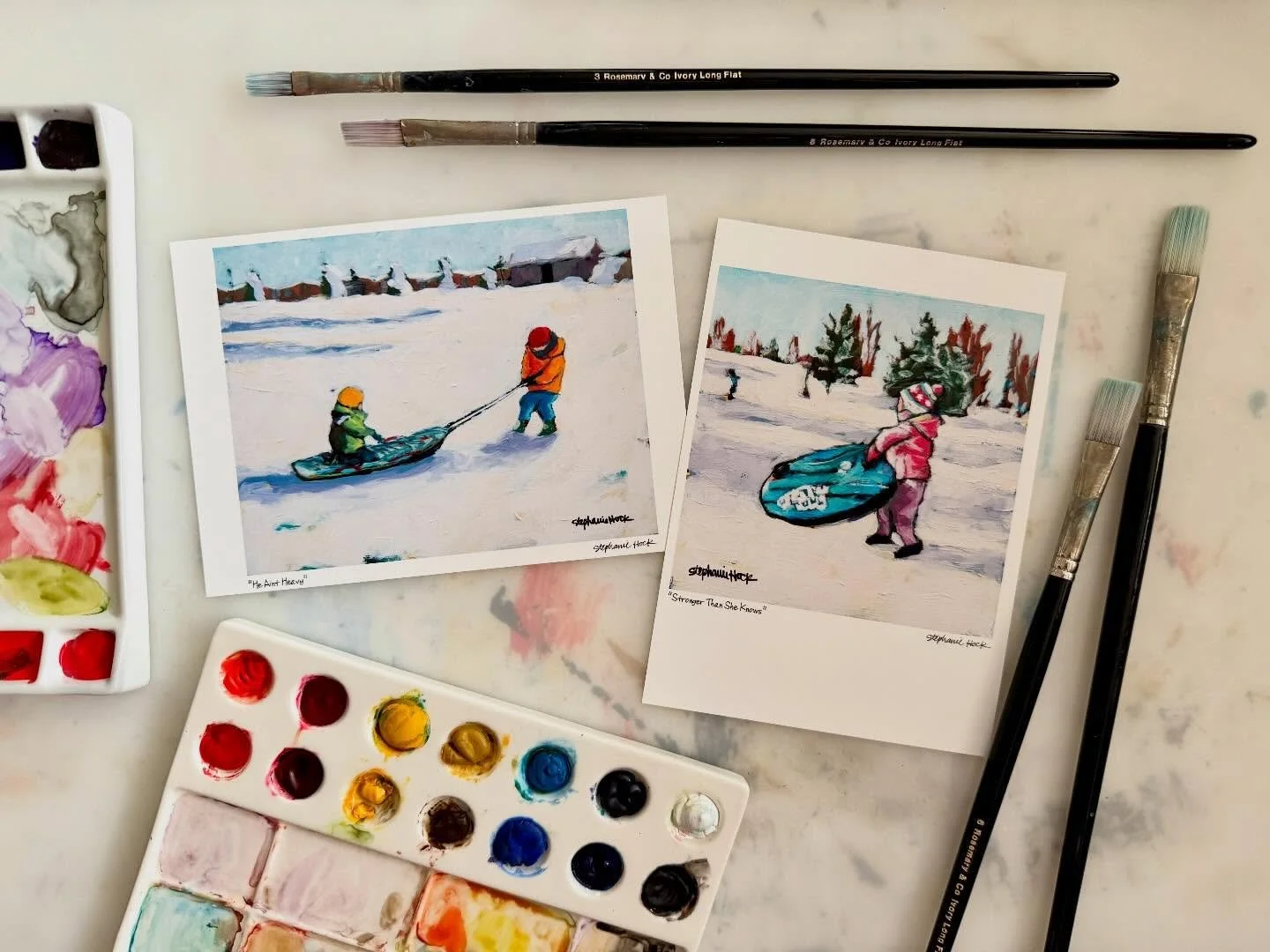 Shipping these two prints off to a collector today and it still never gets old for me how fun it is to share my art with each of you. This is my 12th year of having a professional business and my catalog is over 900 paintings deep at this point. Most