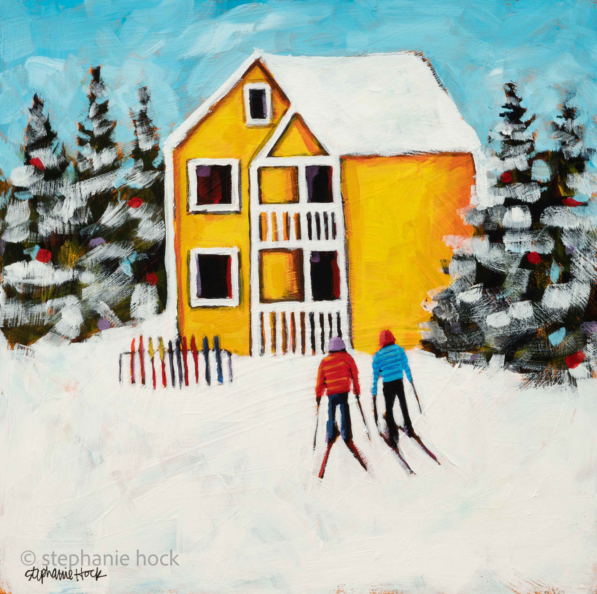 "Cozy Yellow House" 14x14