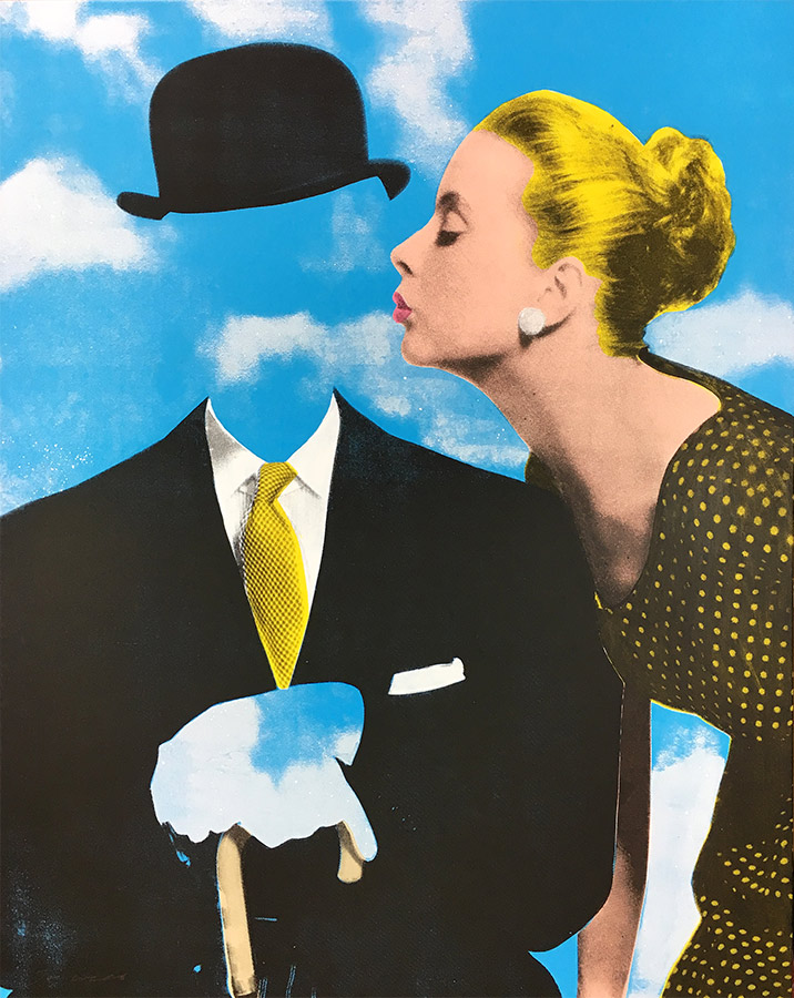 Kissing Magritte silkscreen