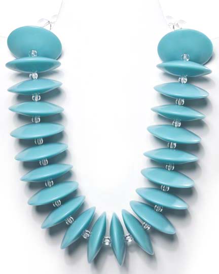 Turquoise big bead necklace with magnetic claps — Boyer New York