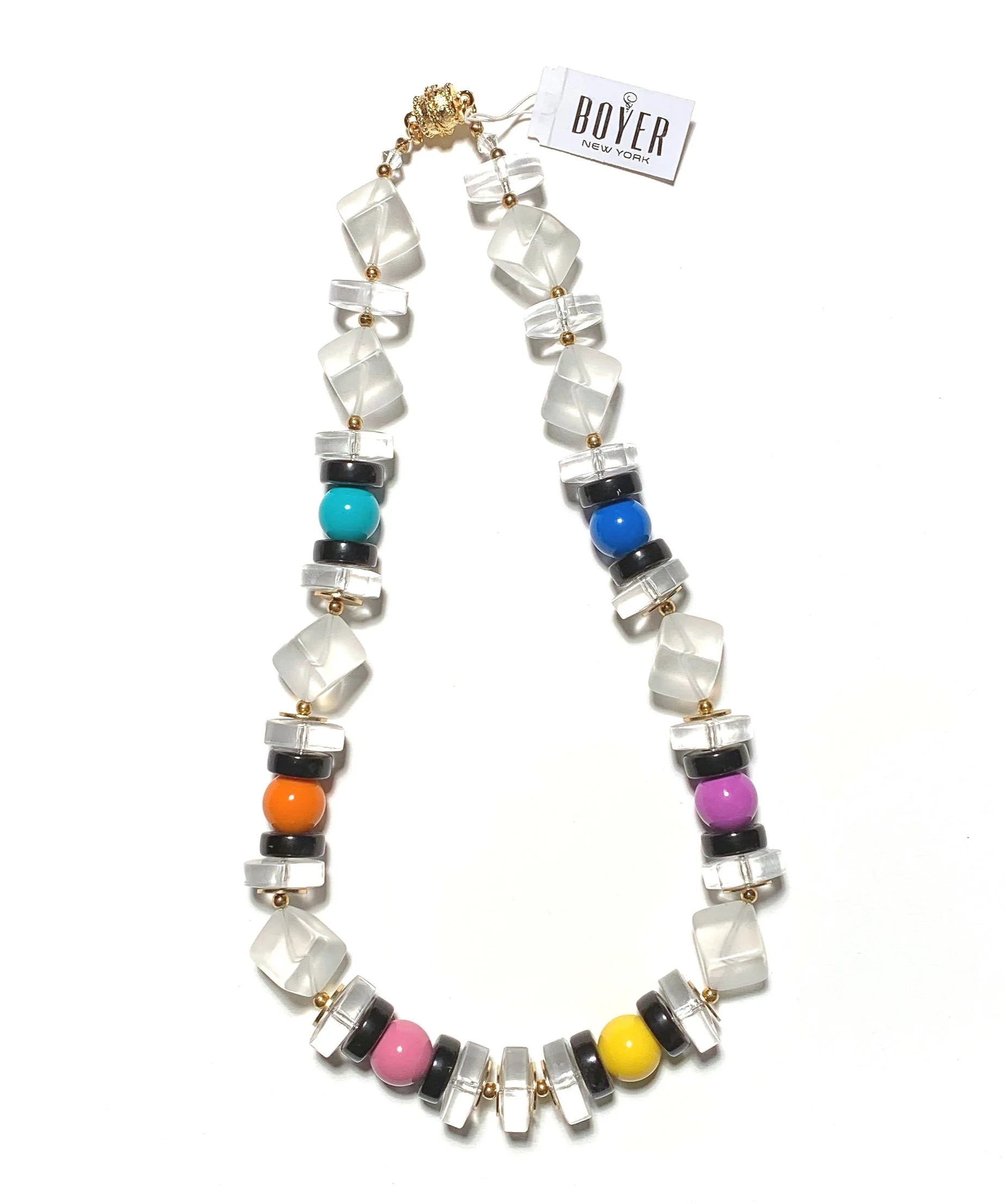 Lucite & Multi-Color Necklace with magnetic clasp