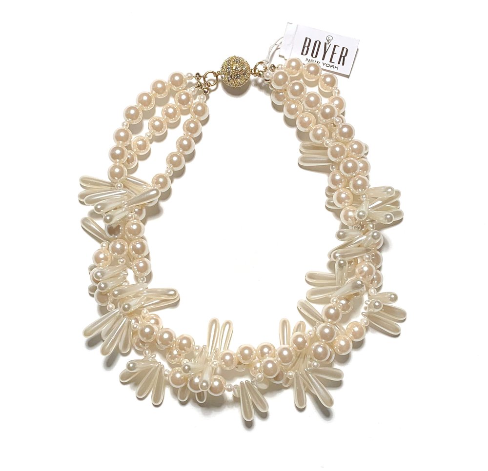 Jagged Pearl Necklace with Magnetic Clasp by Boyer New York