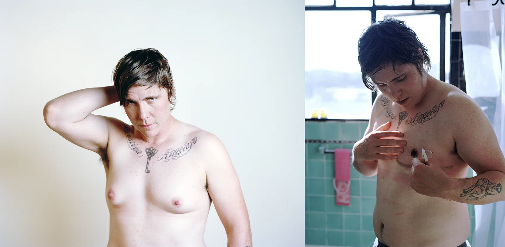 Logan Before and After Archival Inkjets, dimensions variable, 2011-2013 From a series of portraits of trans and queer subjects.
