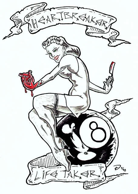 Heartbreaker Lifetaker (tattoo flash attempt) (1998)