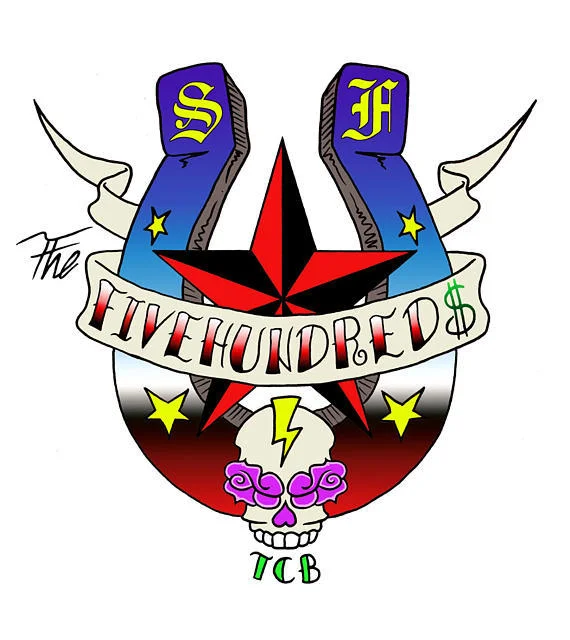 The FIVEHUNDREDS - Rock-a-billy Social / Car / Motorcycle Club (original club poster) (1997)