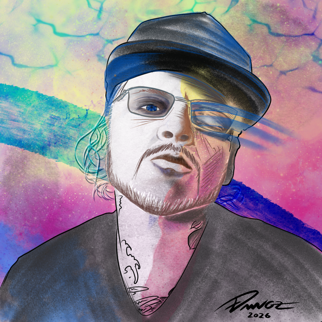 Self Portrait (2026) Digital illustration using Procreate 