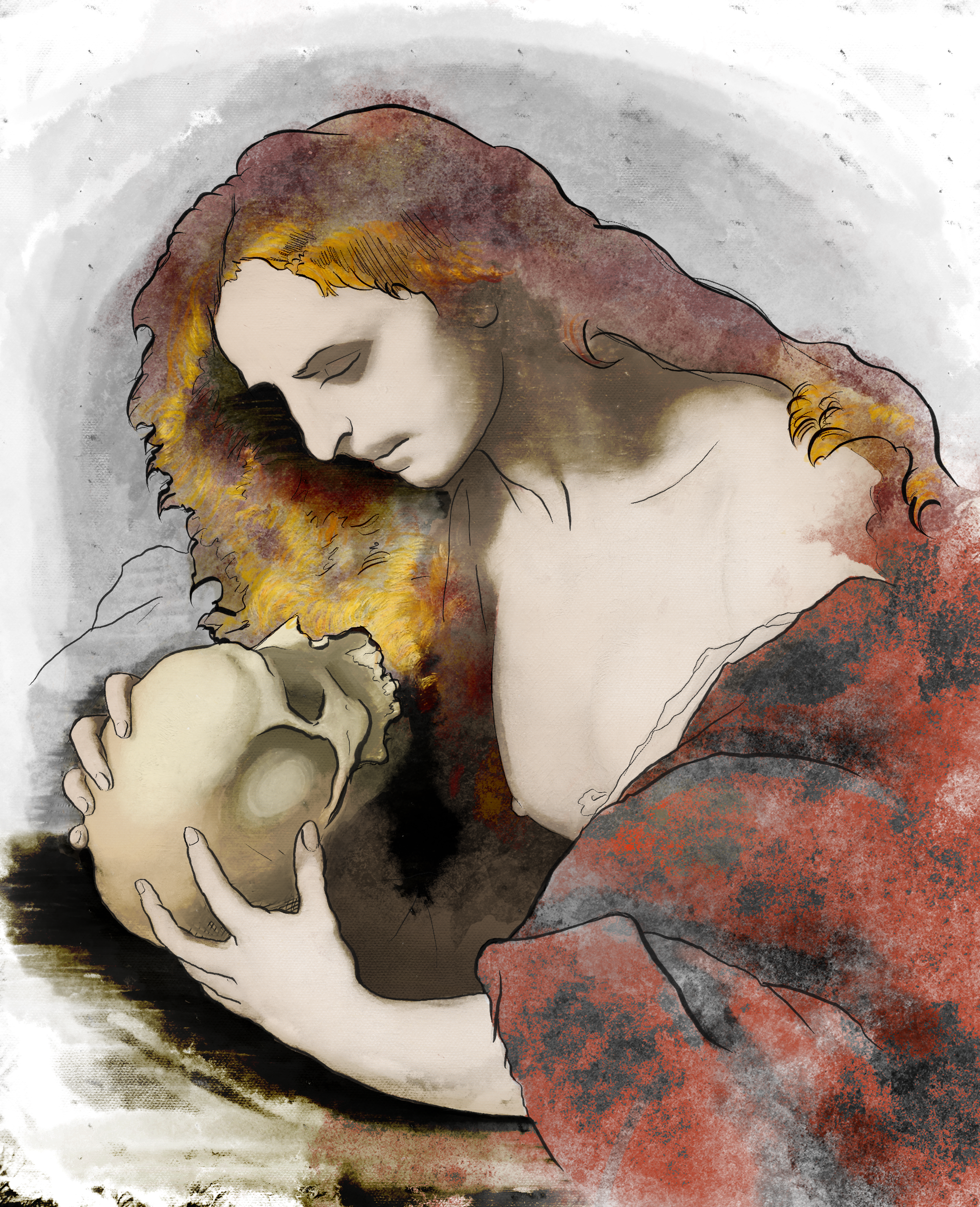 The Repentant Mary Magdalene (Original at The Legion of Honor) Digital Painting Reproduction (2025)