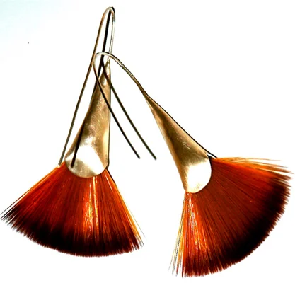 fan paint brush earrings