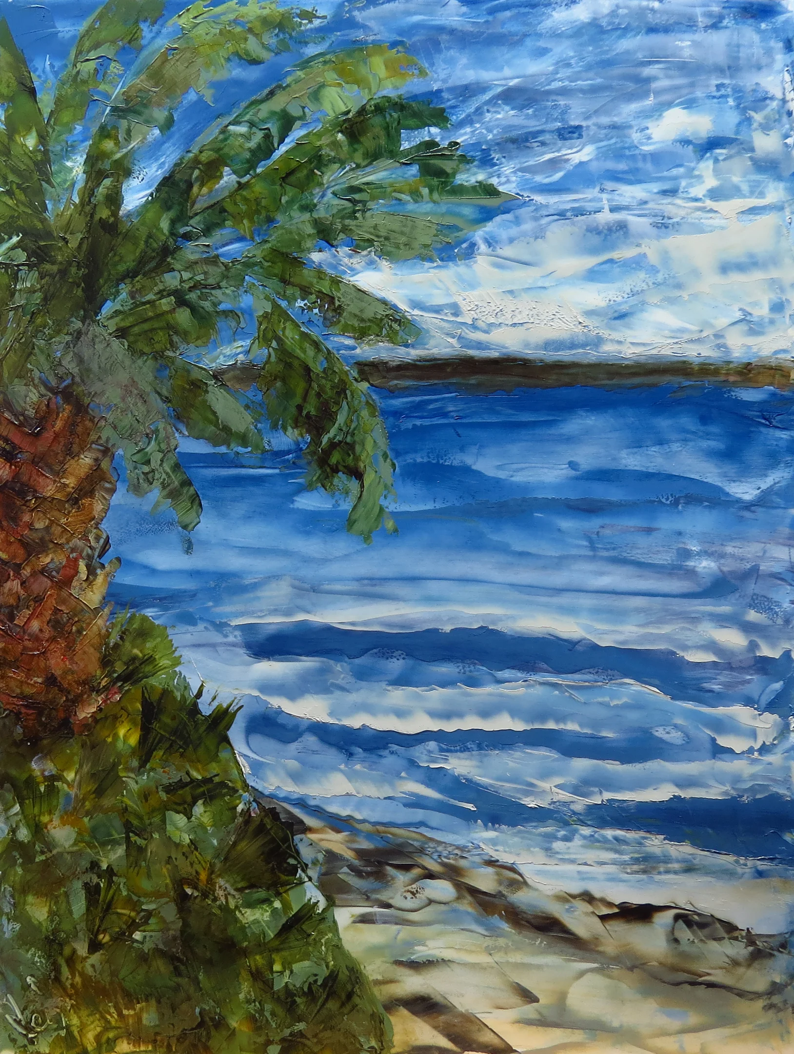 "Light Breeze", oil on yupo, 9x12