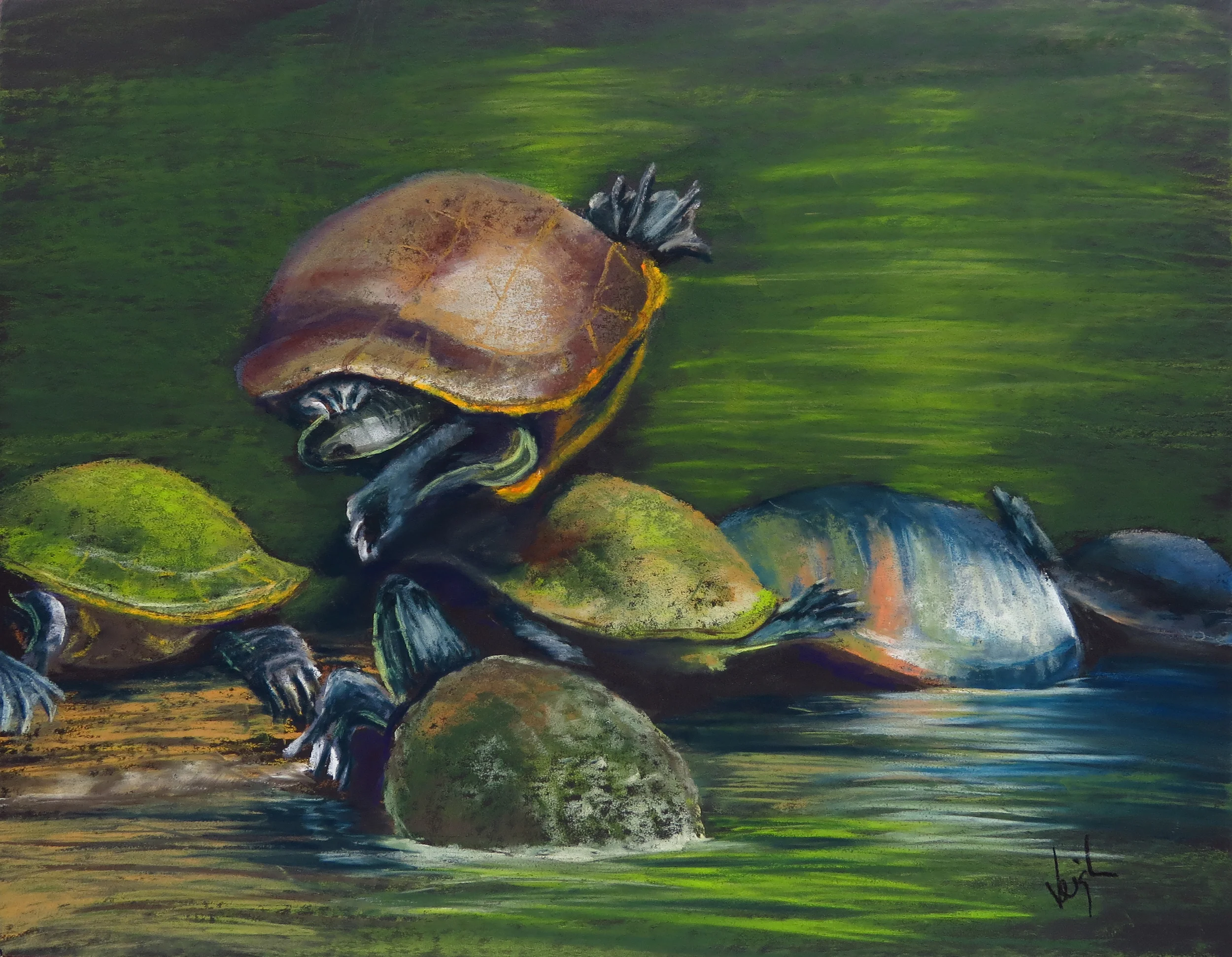 "Rush Hour", pastel, 14x18