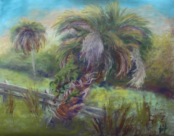 "Shaggy Palm Too", pastel