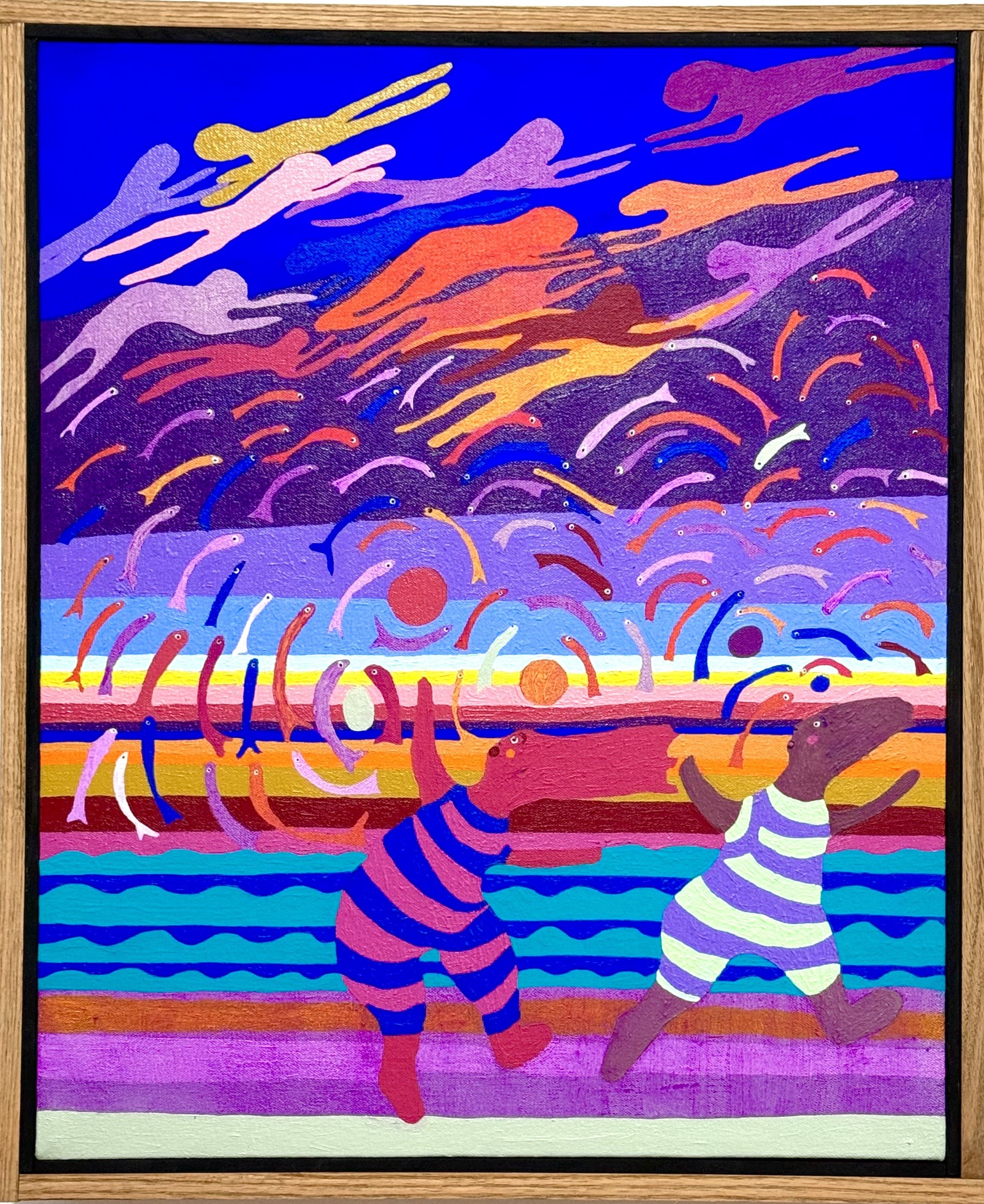 "sunset on the Beach" 24"x 20" Acrylic on canvas