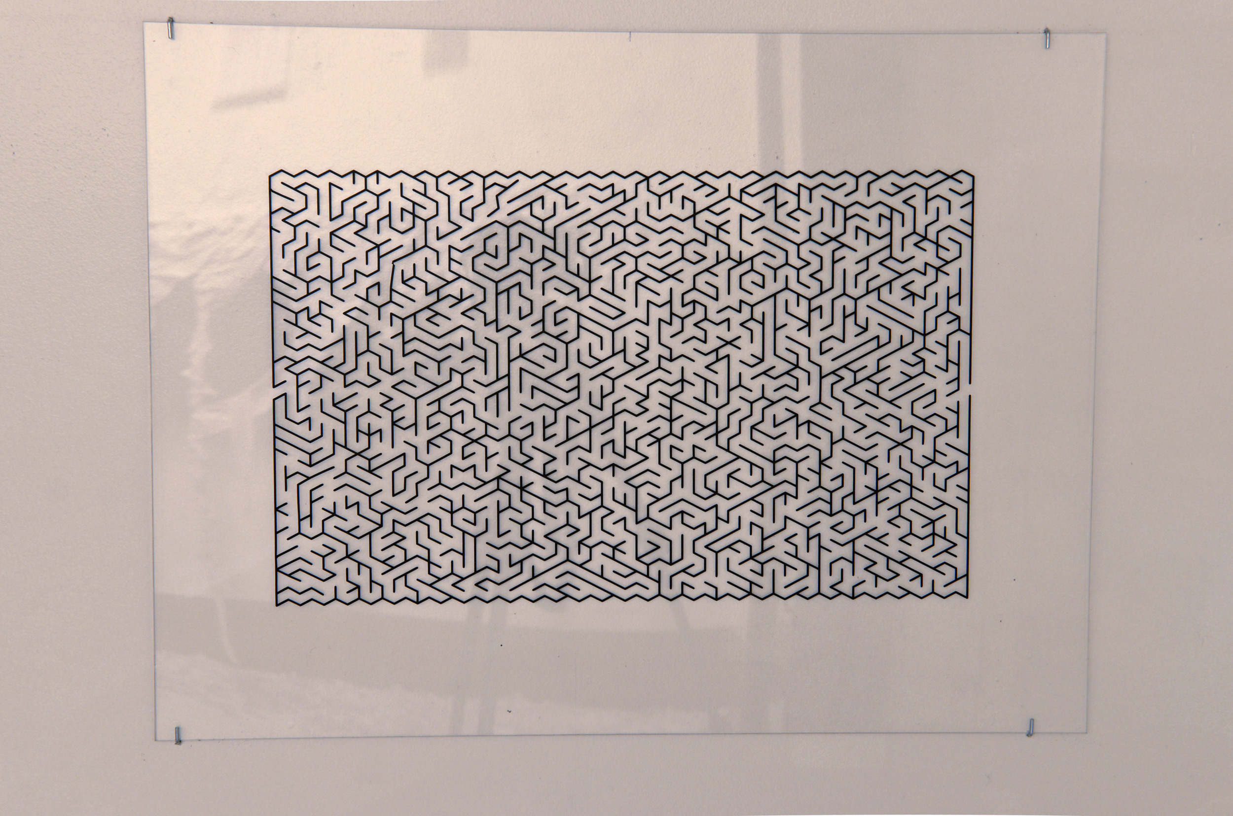  Maze 1. Vinyl on plexi-glass. 18x24. Price upon request.&nbsp; 