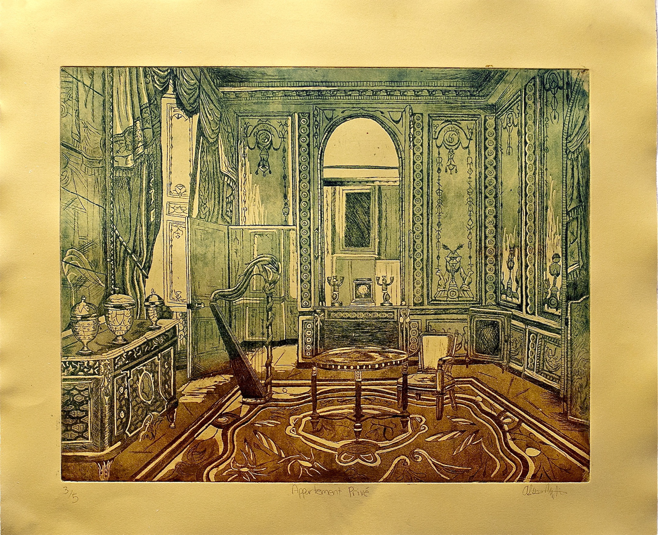  Appartement Prive. Etching. 18x24. Edition of 5. Price upon request.&nbsp; 