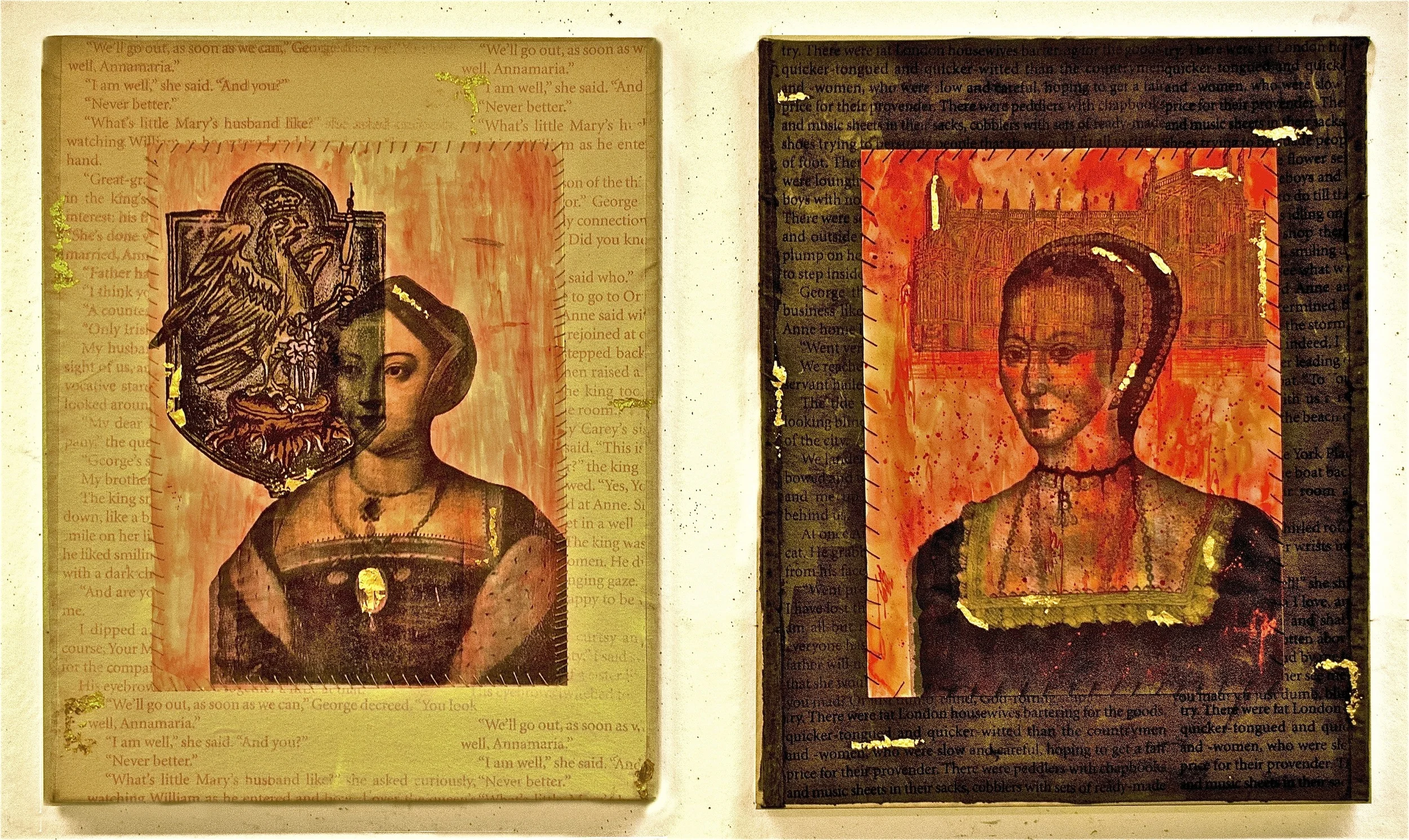  The Other Boleyn Girl. Screenprint on stretched canvas, diptych. 25x30 