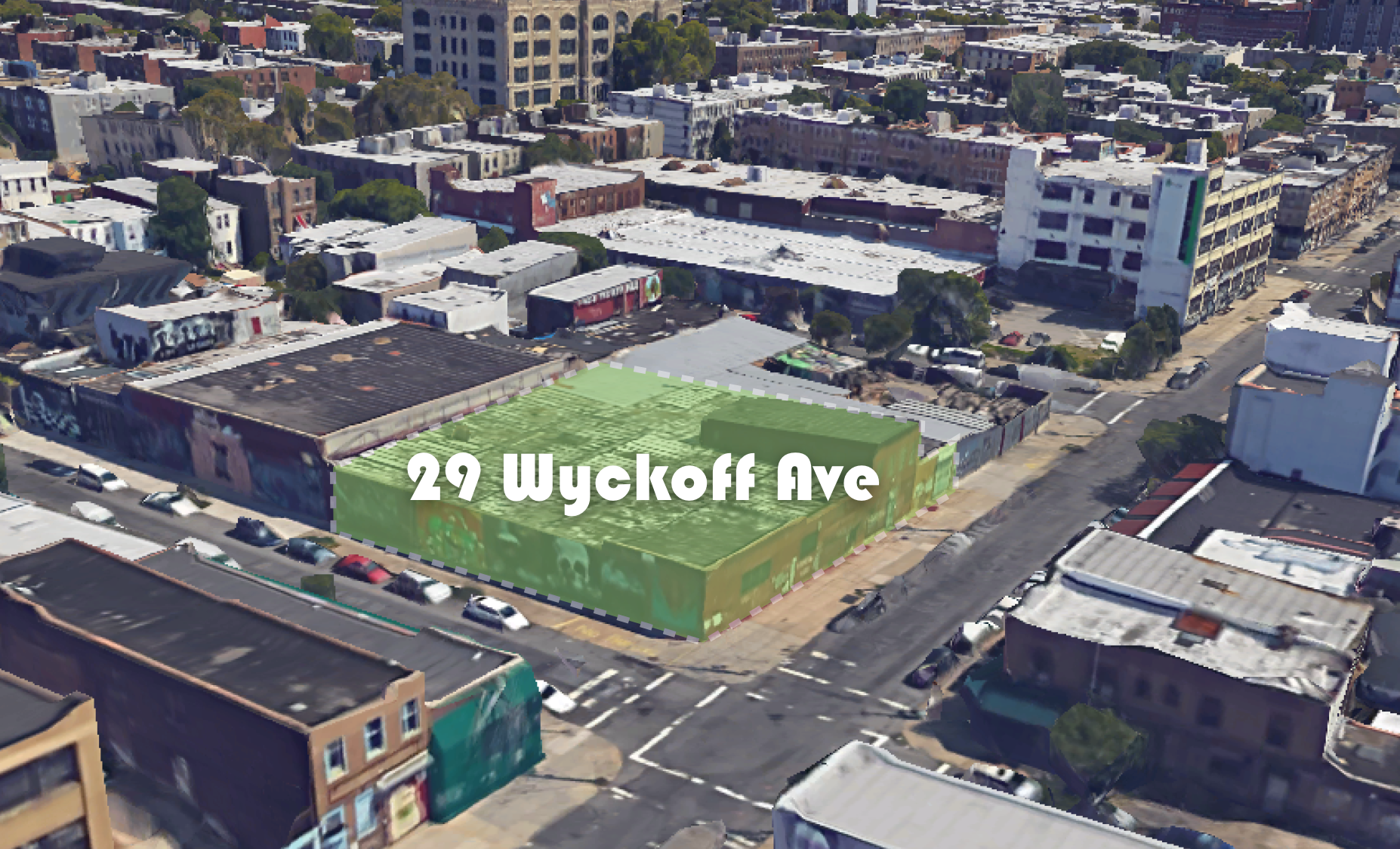 Aerial View of 29 Wyckoff Ave Brooklyn