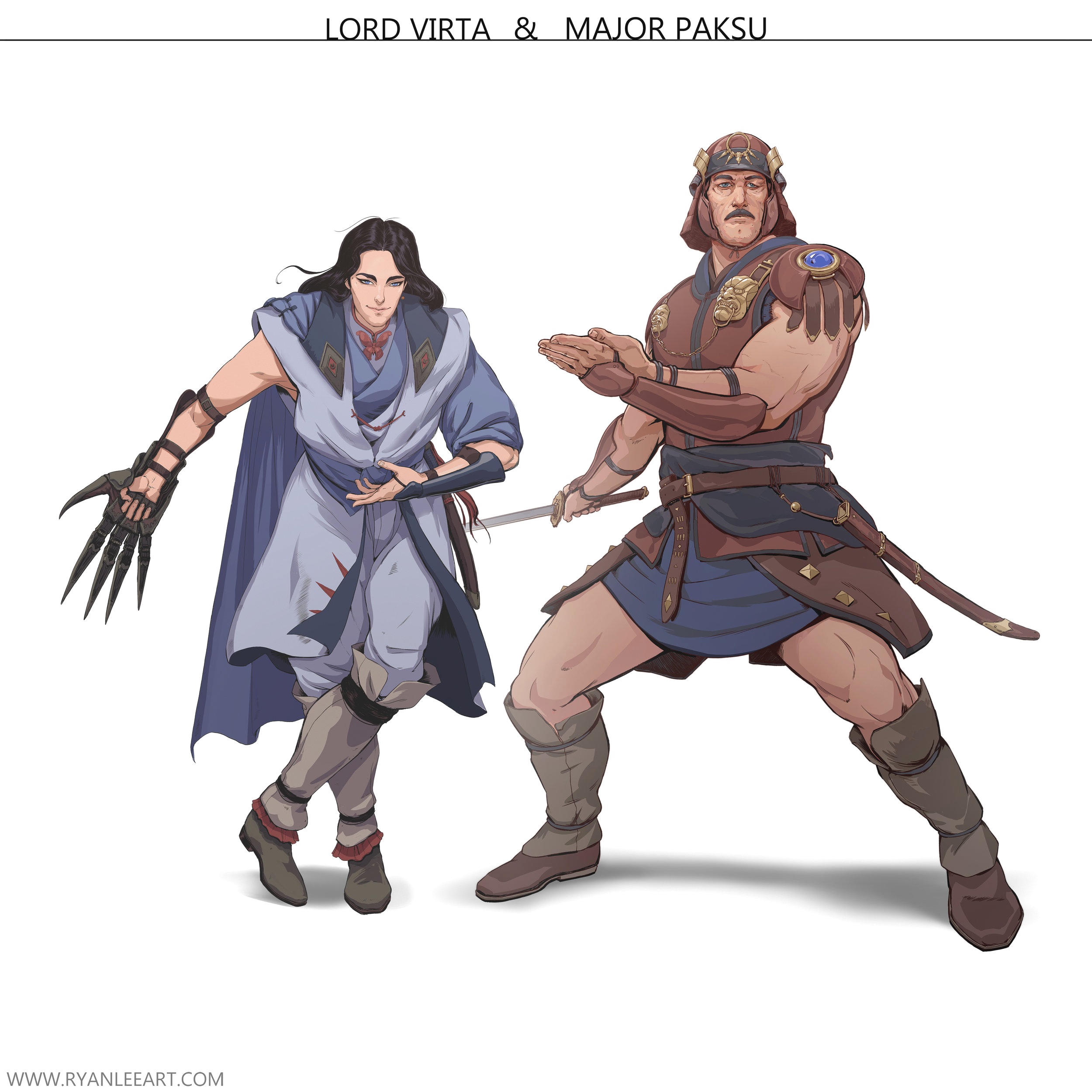 Lord Virta & Major Paksu Major Paksu: Major Augustus “Paksu” Bal’Klima rose to prominence in the Rhezzian military under the infamous General Mekkos during their attempted conquest of Old Kingdom. It was largely due to Paksu’s skillful leadership and near mythical battle prowess that the Rhezzians were able to maintain a few footholds in the north-eastern territories and keep them to this day. He has claimed the lives of 56 Kingdomites by his sword alone, prompting many songs to be written of his exploits on the battlefield. The mere mention of his name among natives and Rhezzians alike is enough to send chills down the spine of even the most seasoned warrior.
