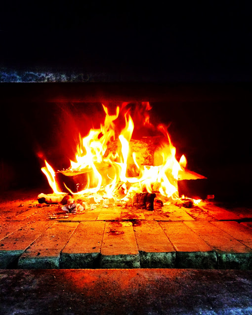 The fire at Smoke Signals Bakery earlier this year. Using this woodfired oven at various stages of the fire, we could bake off different things all day. Hypnotic, in the best way.