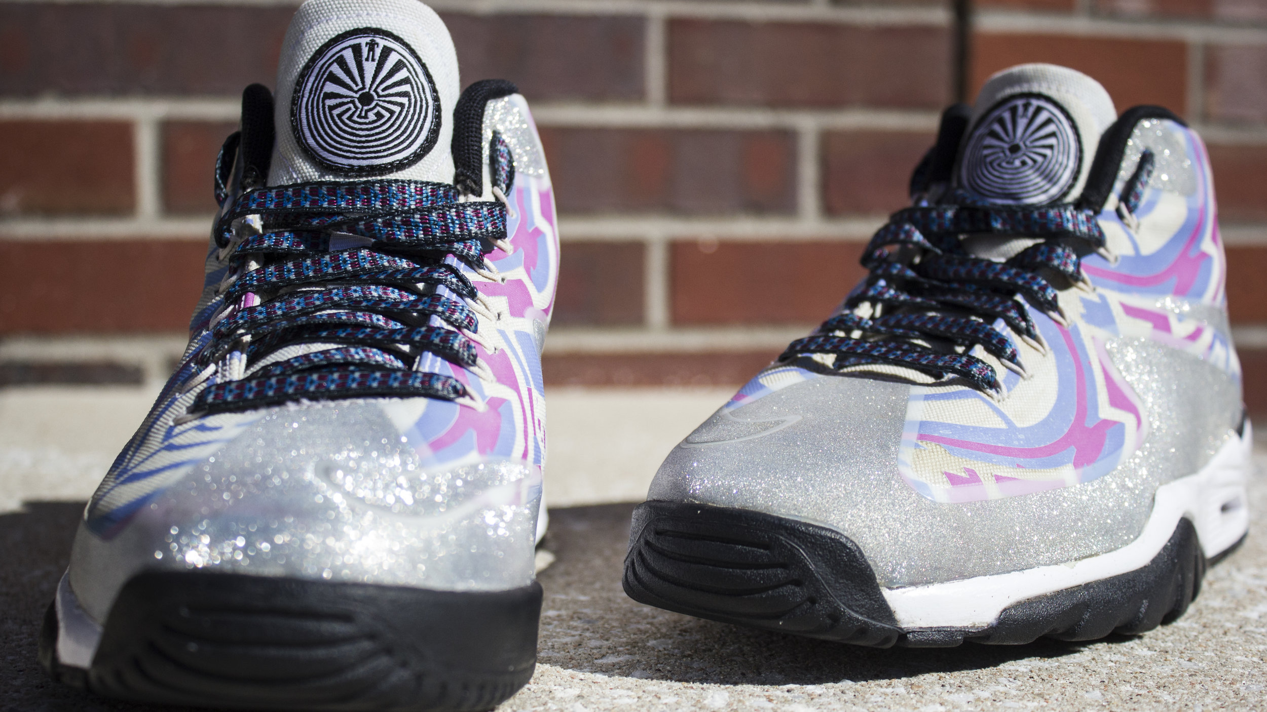 Air Vapor Untouchable TR Part of the Nike Desert Journey Collection Dwayne Manuel, Fine artist designed shoe, comprised of UV color changing material, leather, rubber, and fabric