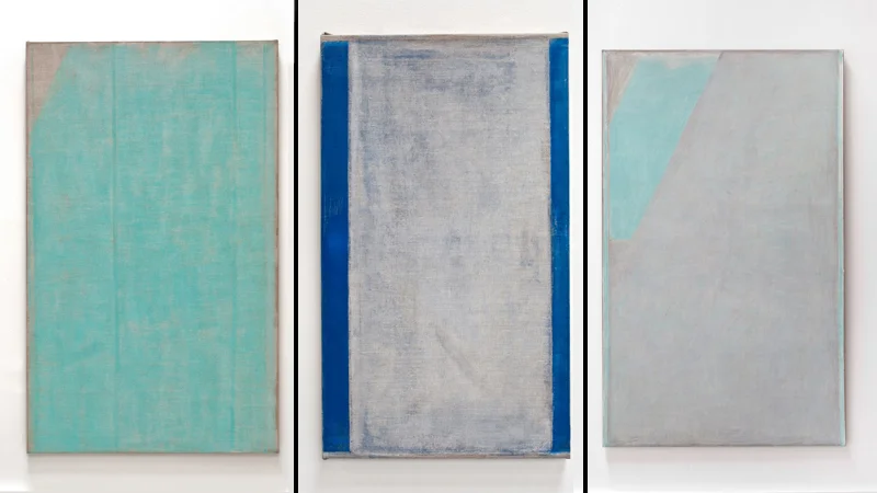 John Zurier. Votilækur , Cold July , and Finnbogi . 2014; Courtesy of the artist and Lawrence Markey Gallery, Peter Blum Gallery, and Gallery Paule Anglim, respectively