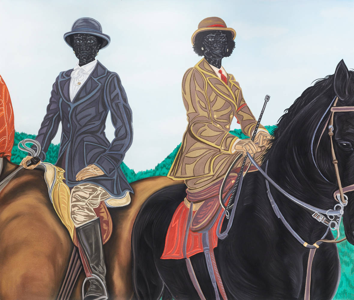 Toyin Ojih Odutola, ‘Hunting Season (Mother and Daughter),’ 2016. (Courtesy the artist and Jack Shainman Gallery, New York)