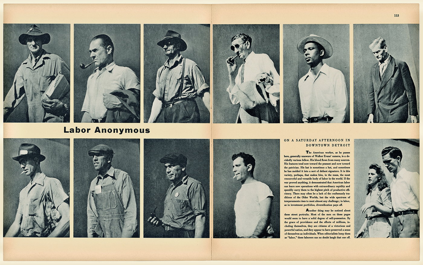 Walker Evans, “Labor Anonymous,” Fortune 34, no. 5, November 1946.