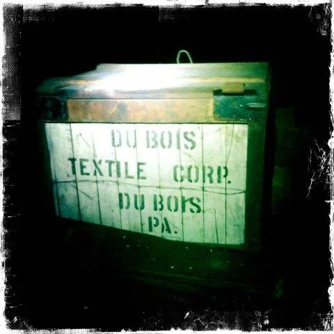 A shipping crate in the basement of the silk mill - a surprising encounter and the catalyst for developing this project