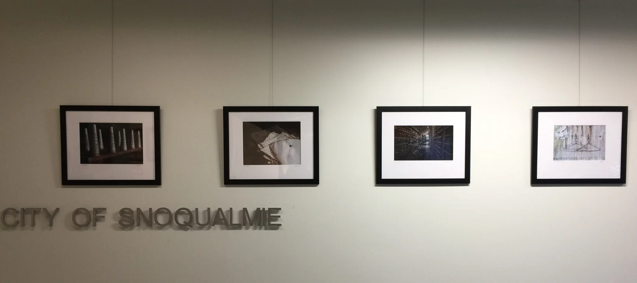 On the wall at the City of Snoqualmie City Hall - Selected Works - Images from " Thrown from the Past "