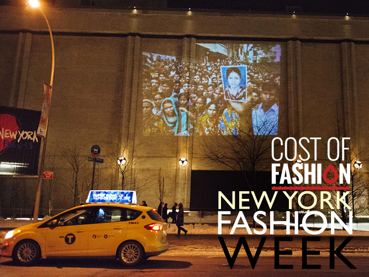 Photo from Rana Plaza on the wall of Lincoln Centre New York City. Photo: Ismail Ferdous 