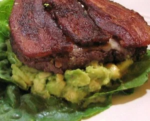 Bacon Burger with Basil Guacamole (GAPS/Paleo)
