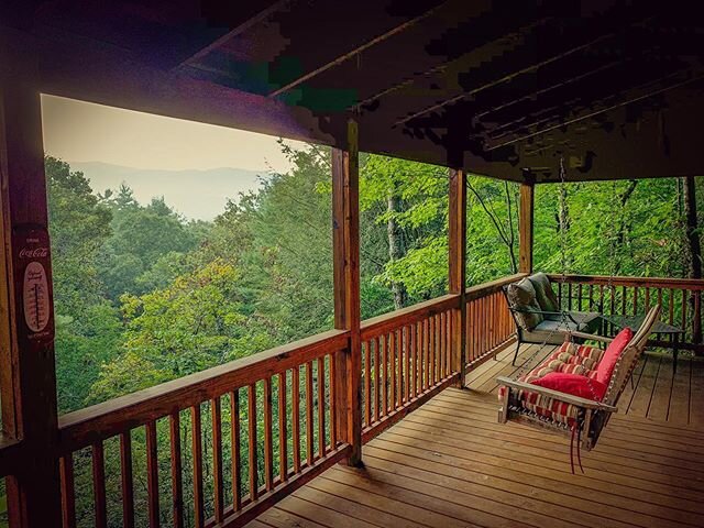 Cool breeze and the sounds of birds. What else could you possibly need? #cabin #outdoors #nature #porch