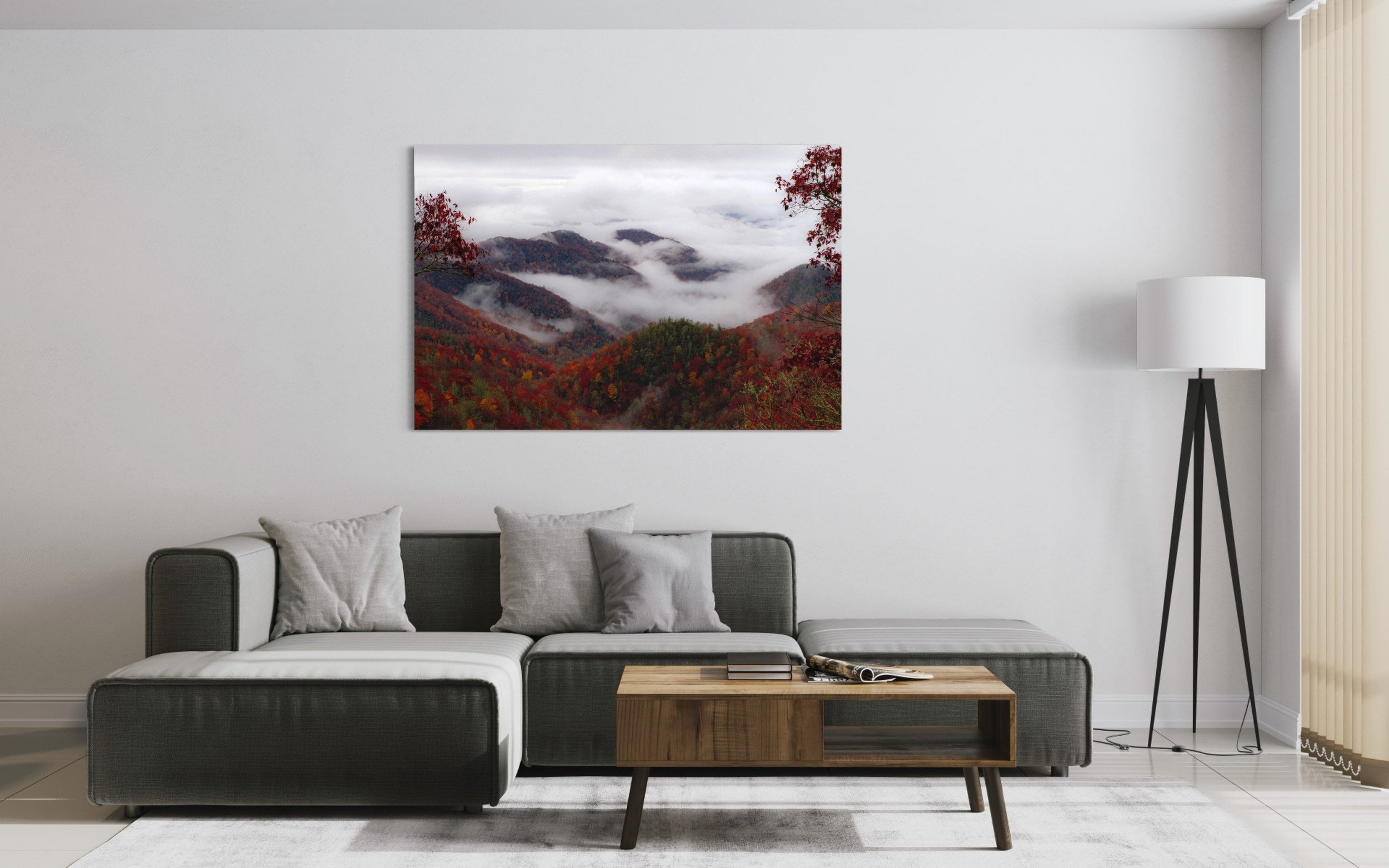 Between The Autumn | Great Smoky Mountains National Park Blue Ridge Landscape Photography Metal Prints Canvas