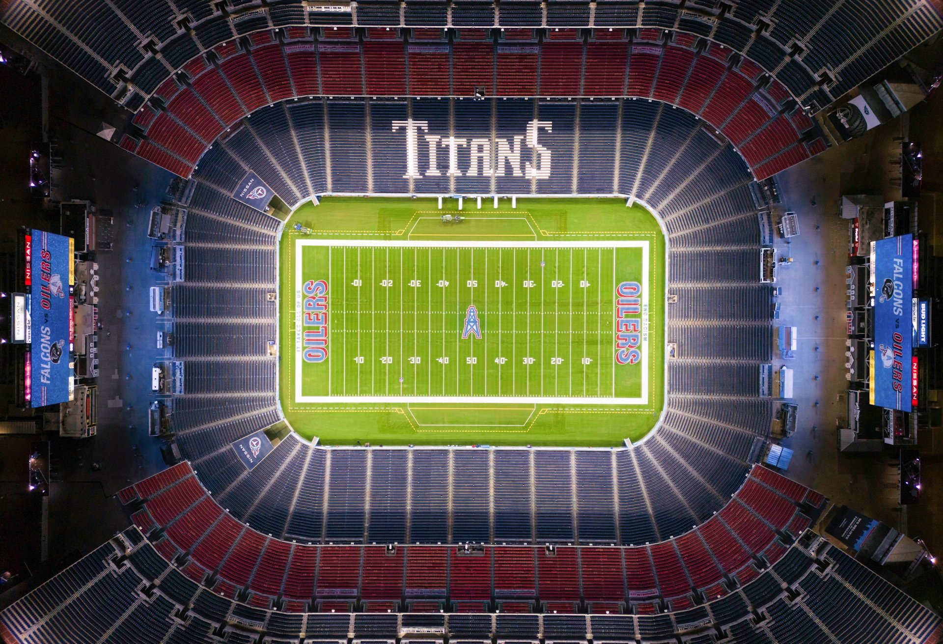 Houston Oilers Nissan Stadium | NFL Throwback Sports Memorabilia Prints Music City Nashville Titans Football Man Cave Wall Decor
